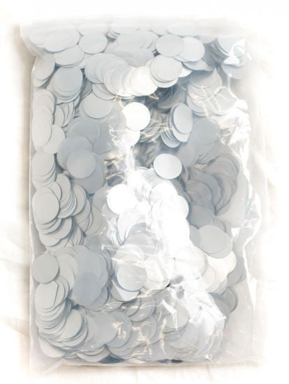 Metallic Confetti 2cm Satin Silver 250g
