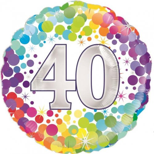 Foil Balloon 18"(45cm) Colourful Confetti 40 Round P1