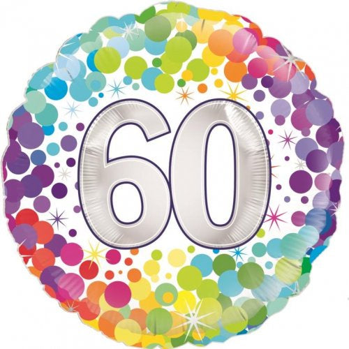 Foil Balloon 18"(45cm) Colourful Confetti 60 Round P1