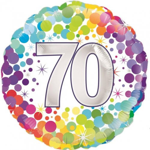 Foil Balloon 18"(45cm) Colourful Confetti 70 Round P1