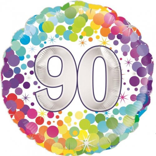Foil Balloon 18"(45cm) Colourful Confetti 90 Round P1