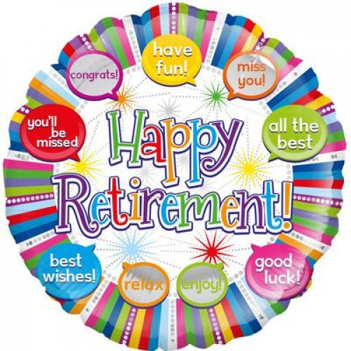Happy Retirement Round 18"(45cm) Foil Balloon