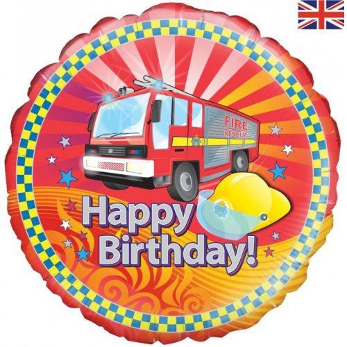 Fire Engine Birthday Foil Balloon – 45cm (18") – Pack of 1