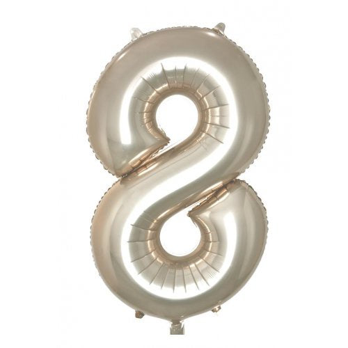 34inch Decrotex Foil Balloon Number Champagne #8