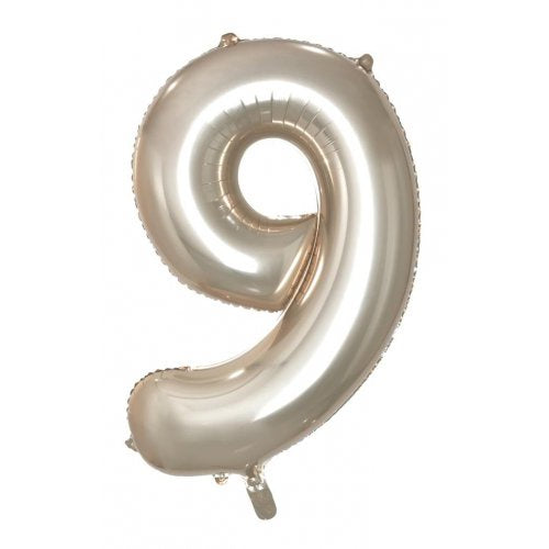 34inch Decrotex Foil Balloon Number Champagne #9