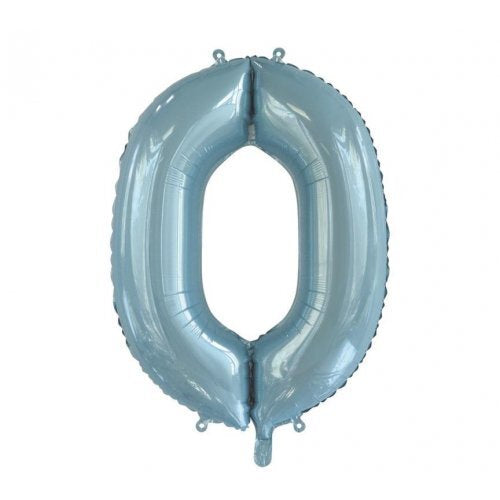 Large Foil Number Balloon 34"(84cm) Light Blue 0