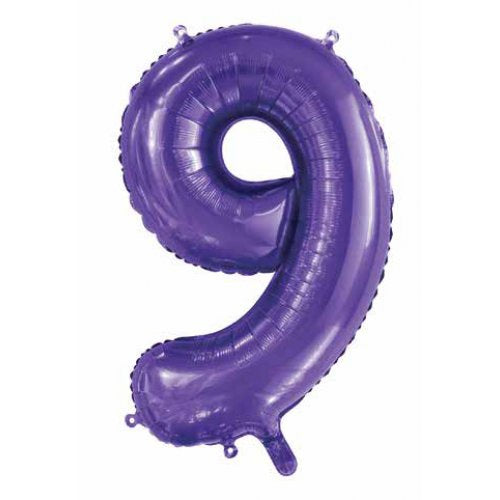 34inch Decrotex Foil Balloon Number Purple #9 Foil Balloon
