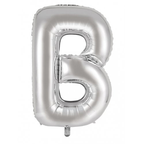 34inch Decrotex Foil Balloon Alphabet Silver #B Shaped P1