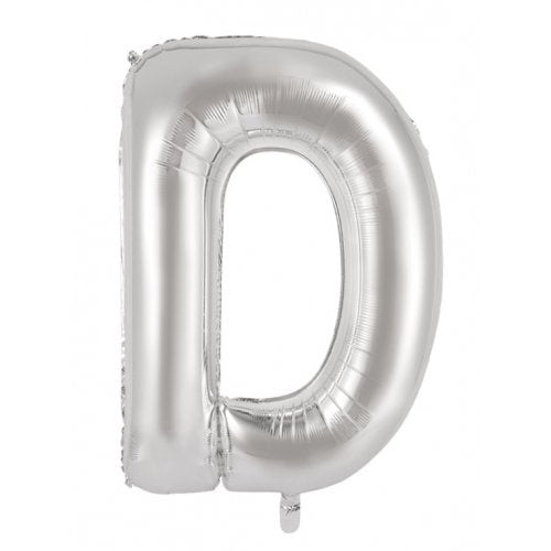 34inch Decrotex Foil Balloon Alphabet Silver #D Shaped P1