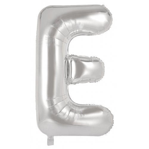34inch Decrotex Foil Balloon Alphabet Silver #E Shaped P1
