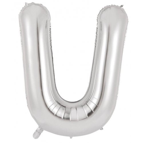 34inch Decrotex Foil Balloon Alphabet Silver #U Shaped P1