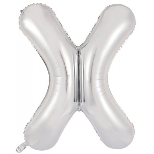 34inch Decrotex Foil Balloon Alphabet Silver #X Shaped P1