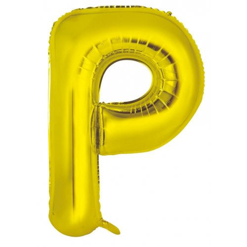 34inch Decrotex Foil Balloon Alphabet Gold #P Shaped P1