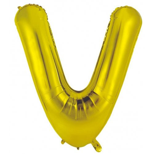 34inch Decrotex Foil Balloon Alphabet Gold #V Shaped P1
