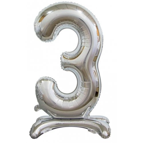 30inch Decrotex Standing Foil Balloon Silver #3
