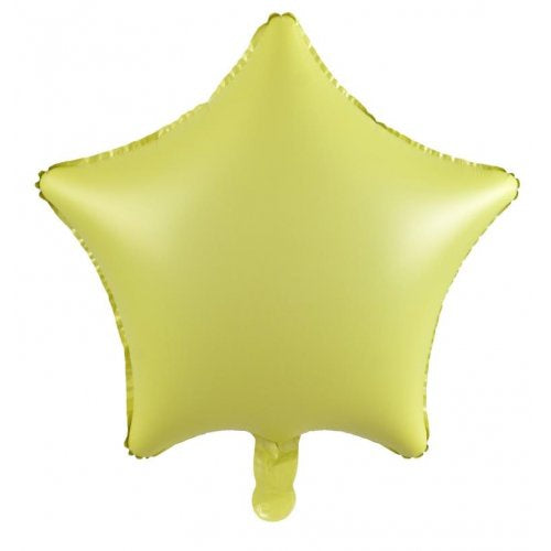 18 Inch Decrotex Foil Star Matt Pastel Yellow