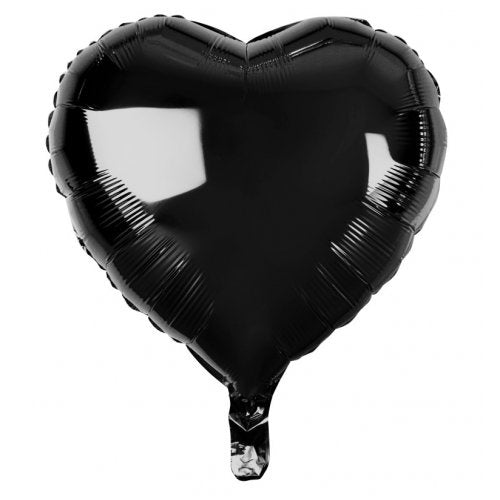 Foil Balloon Solid Colour Heart 46cm (18") Black