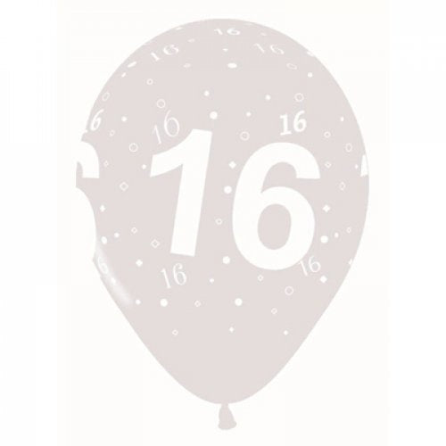 16 Crystal Clear Sempertex Latex Printed Balloons 30cm Bag of 50