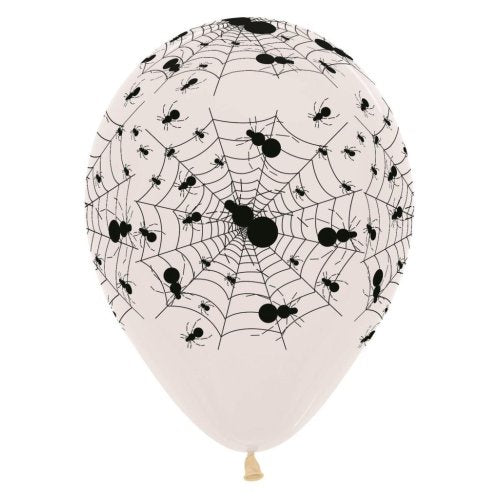 Sempertex Spider Balloons – Crystal Clear with Black Print (30cm) – Pack of 50