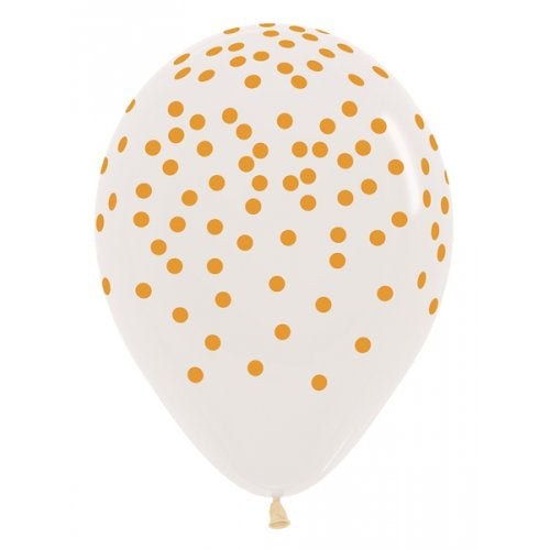 Gold Confetti Crystal Sempertex Balloons 30cm Bag of 50