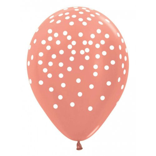 12"(30cm) Metallic Rose Gold Latex Balloons Pack Of 50