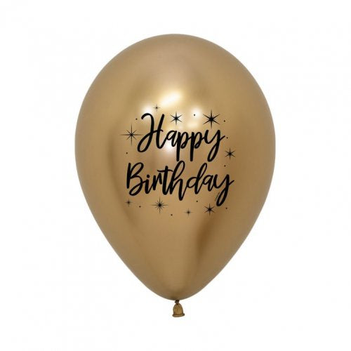 Happy Birthday Radiant Reflex Gold Sempertex 30cm Bag of 50