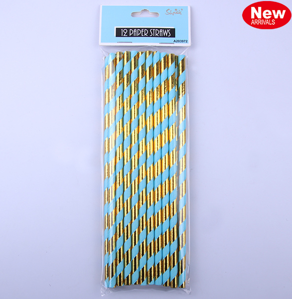 LUXE BLUE PAPER STRAWS PK20