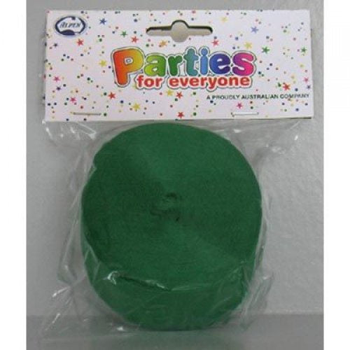 Crepe Paper Streamers 30m Emerald Green