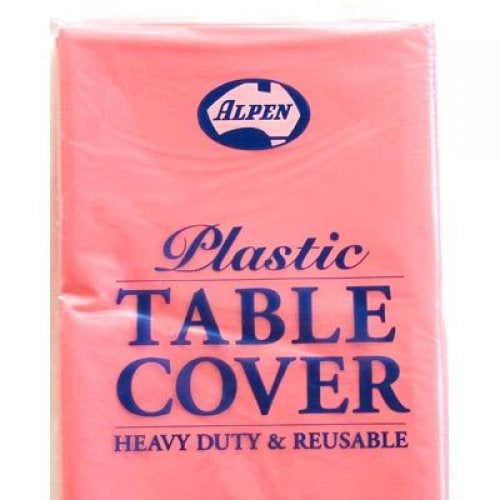 Round Plastic Tablecover Light Pink