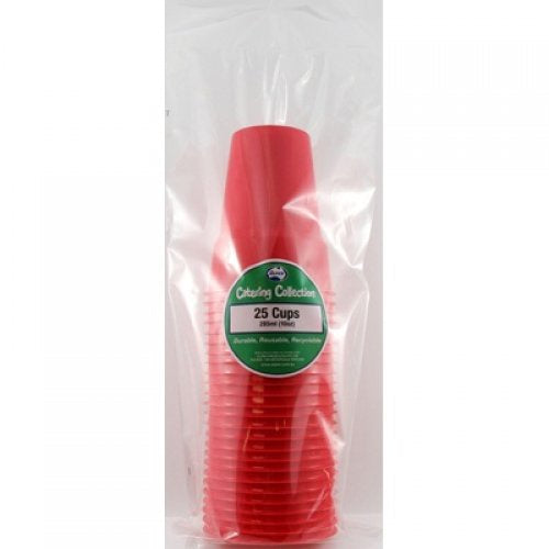 Plastic Cups Red Pack of 20