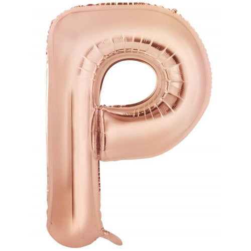 34"(86CM) Decrotex Foil Balloon Alphabet Rose Gold #P