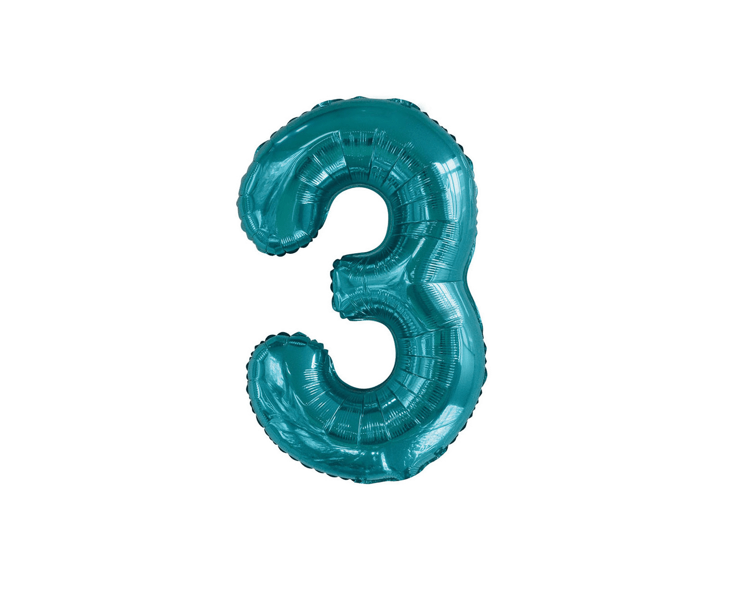 Large Foil Number Balloon 34"(86cm) Caribbean Teal 3