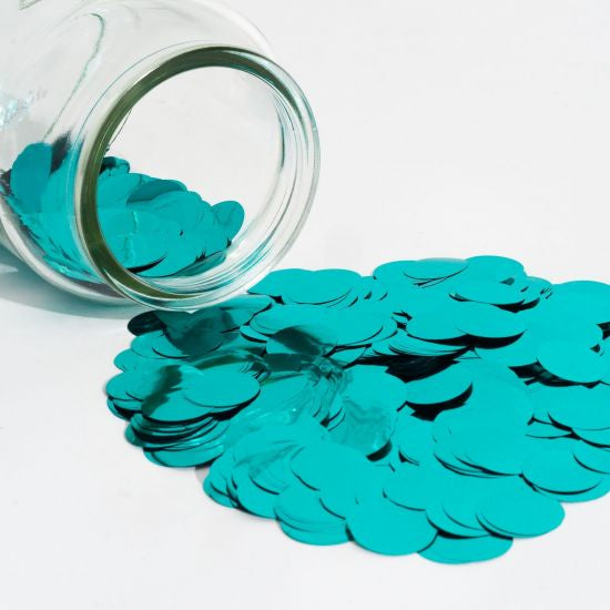 Metallic Confetti 2cm Teal 250g