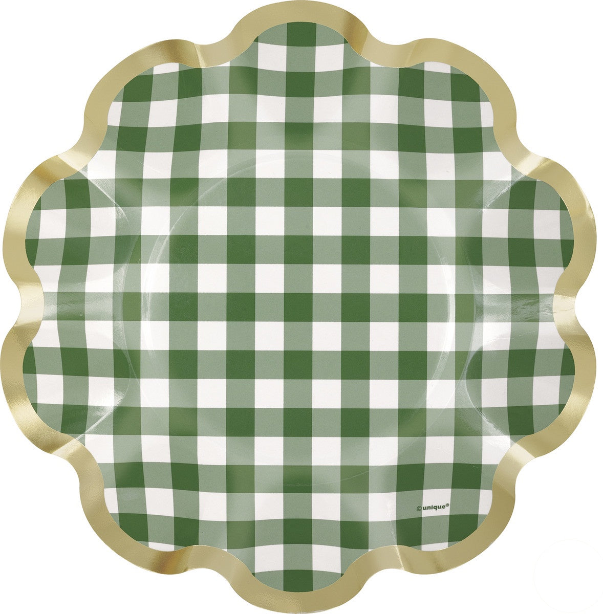 8 GARDEN PARTY PLAID 8.25" STAMPED PLATES