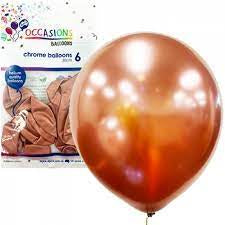 Chrome Rose Gold Occasion Balloons - Pack 6 (30cm)