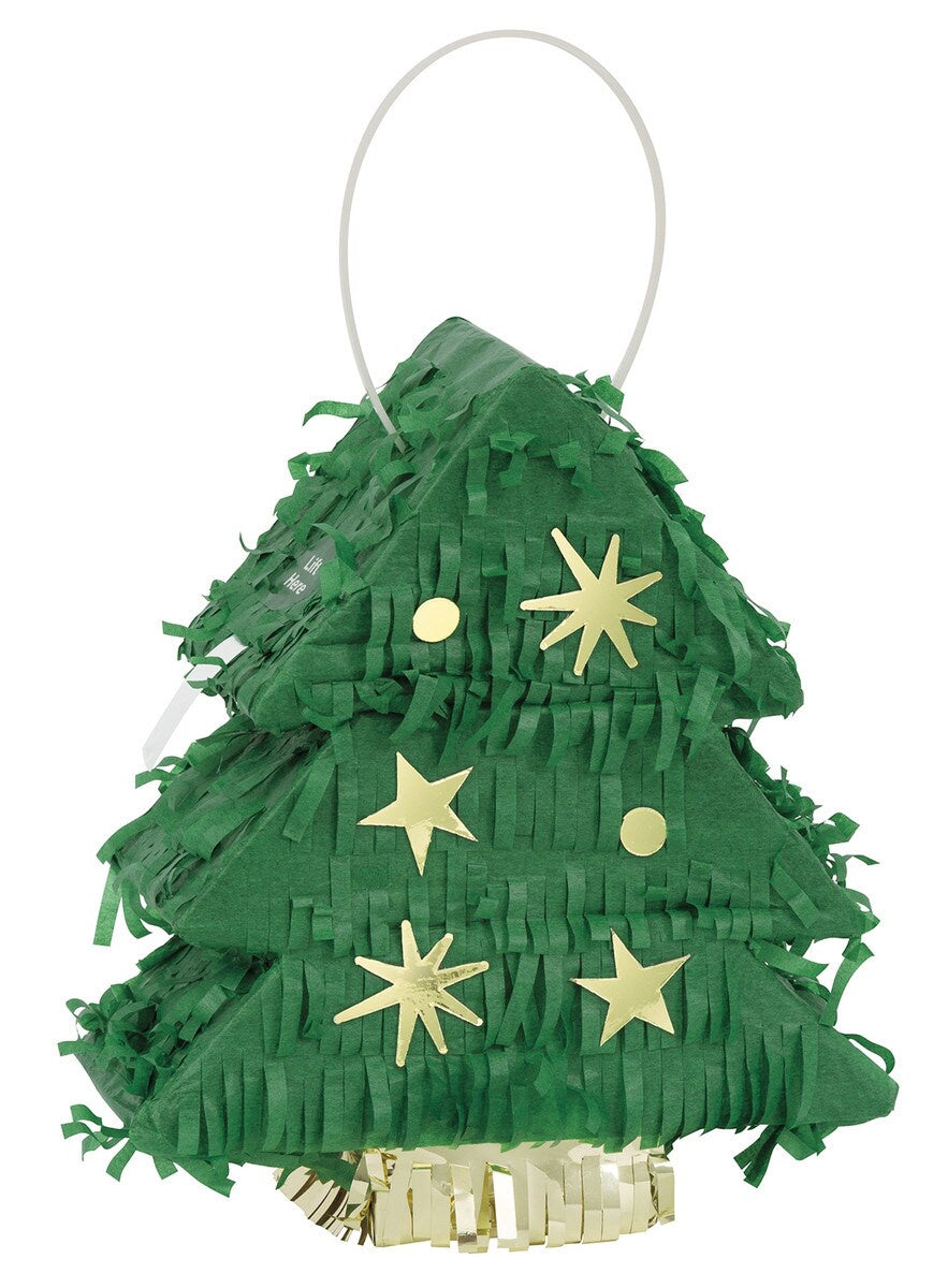 Mini Pinata Christmas Tree Decoration – 17.8cm H x 15cm W (7" x 6") – Festive Holiday Party Decor