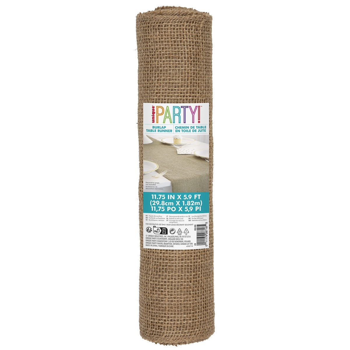 BURLAP TABLE RUNNER 5.9FT