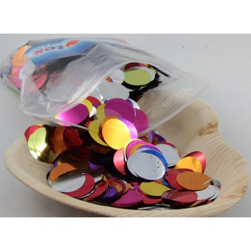 Metallic Confetti 2.3cm Rainbow Mix 250g