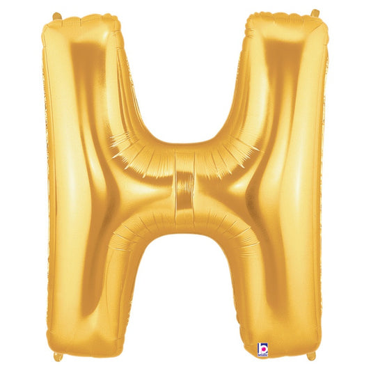 Large Foil Alphabet 34inch Balloon Gold - H