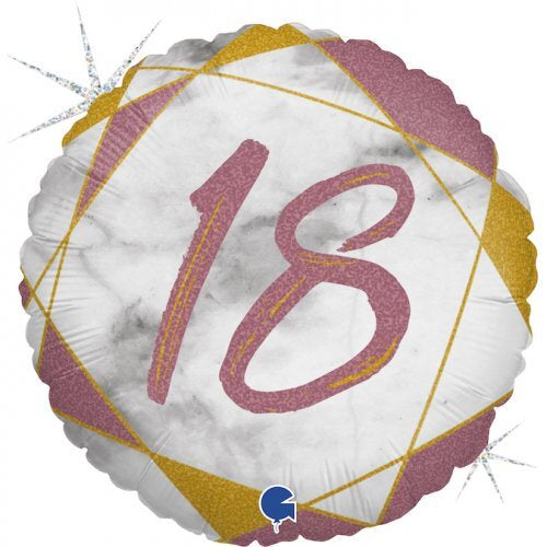 #18 Marble Rose Gold 18" Foil Balloon