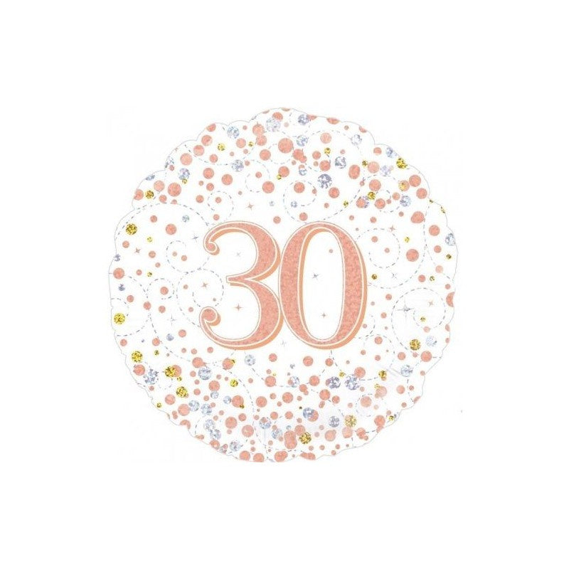 Sparkling Fizz Rose Gold 30 FOIL BALLOON 18" (45CM)