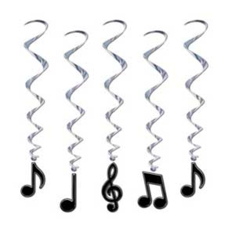 Beistle Music Notes Neon Coloured Hanging Decoration Whirls