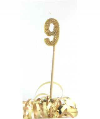Gold Glitter Long Stick Candle #9