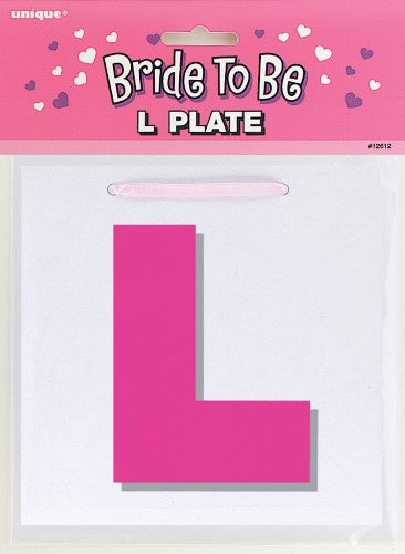 Bride To Be "L" Plate