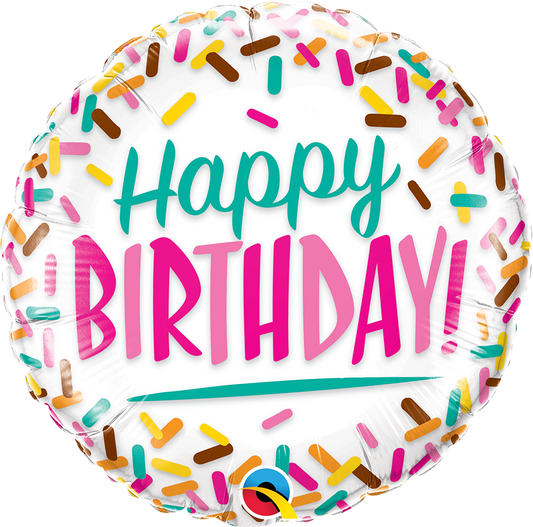 Happy Birthday Sprinkles Foil Balloon 18"