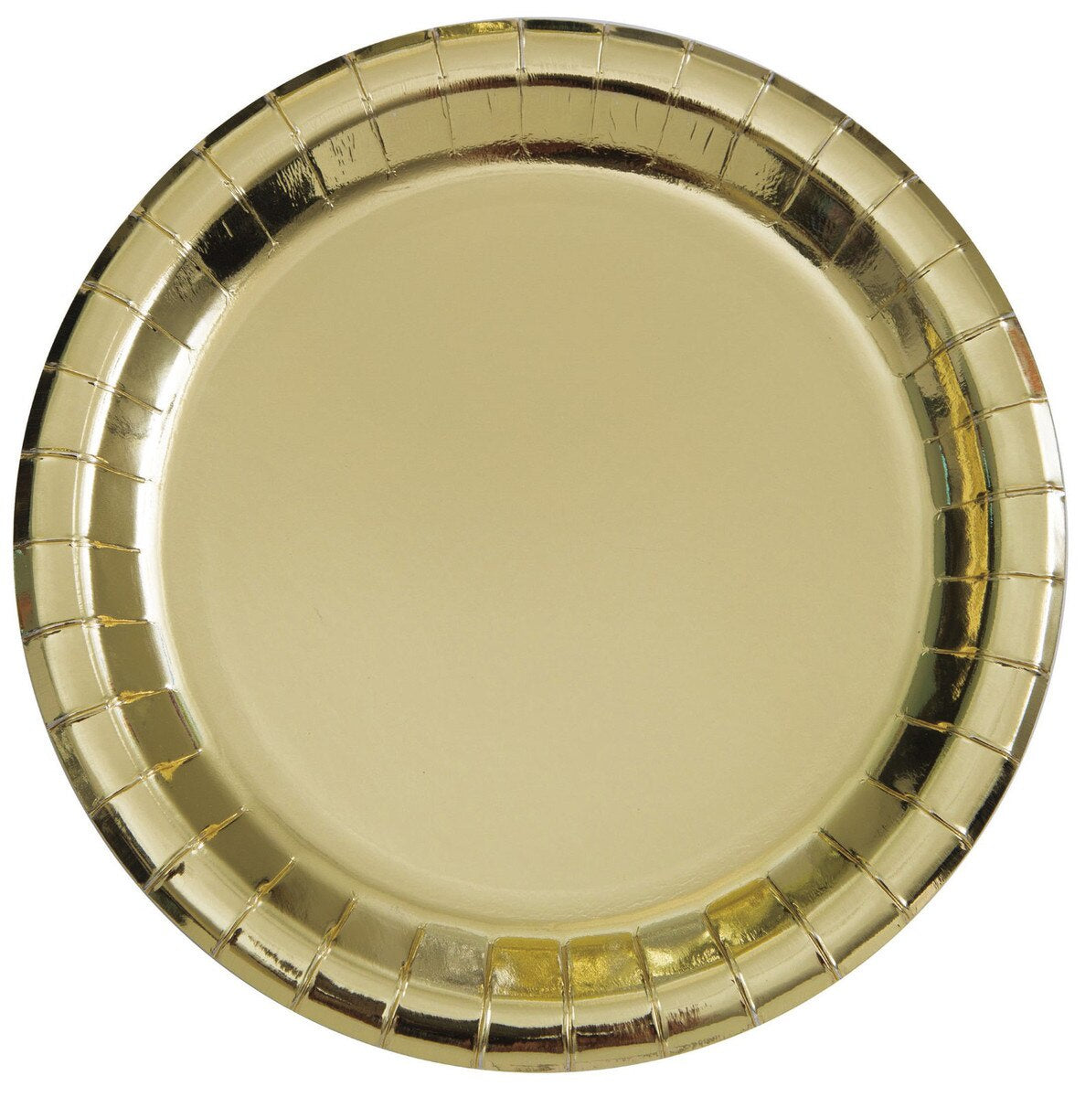 Gold Foil Round Paper Plates – 18cm (7") | Pack of 8