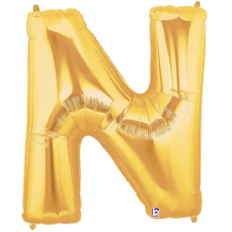 Large Foil Alphabet 34inch Balloon Gold - N