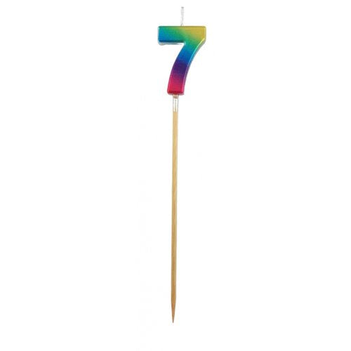 Rainbow Metallic Long Stick Candle #7
