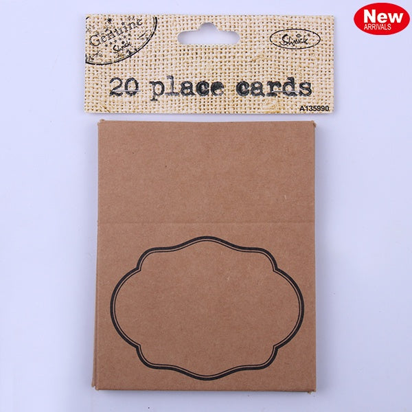 Kraft Cardboard Brown Place Card Pack Of 2