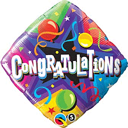 18" Diamond Foil Print Congratulations Party Time